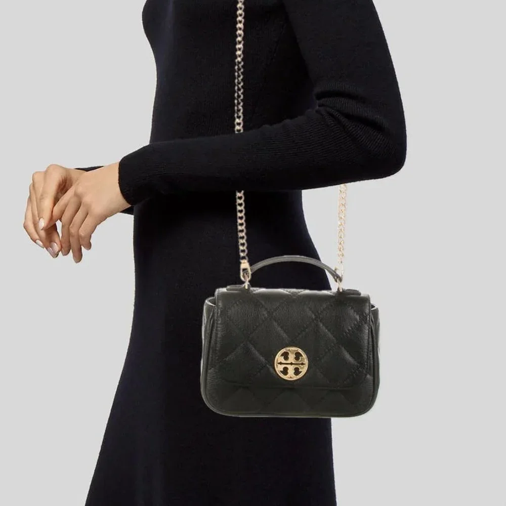 Tory Burch Willa Mini Top Handle Bag Black
